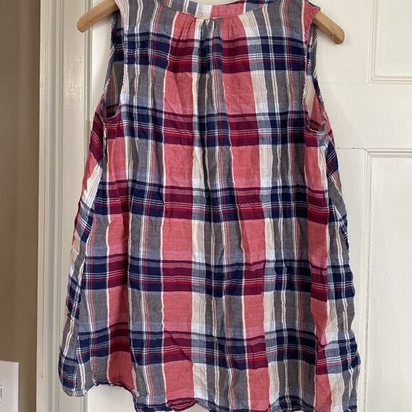 MYSTREE lightweight plaid sleeveless top. Size medium. - Picture 4 of 4